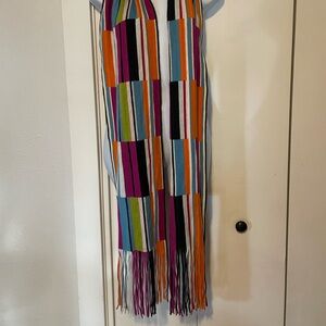 V. FRAAS Multicolor Striped Acrylic Scarf